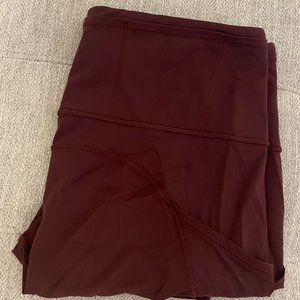 Lululemon Maroon 21" Leggings w/pockets